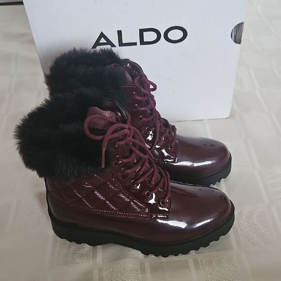 Aldo Women's Burgundy Quilted Boots - Picture 12 of 16